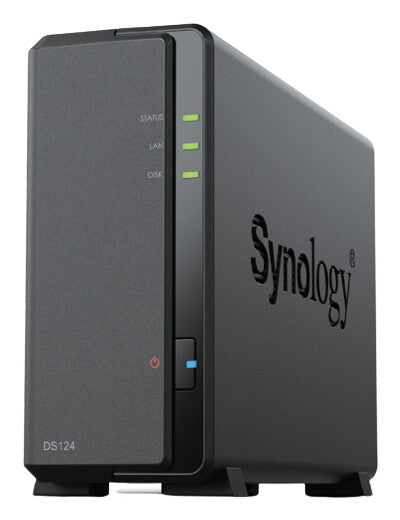 Synology DiskStation DS124 NAS & lagringsserver Desktop Realtek RTD1619B 1 GB DDR4 0 TB DiskStation Manager Sort