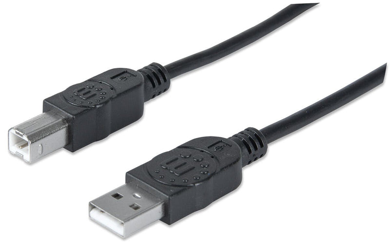 Manhattan 333382 USB-kabel USB 2.0 3 m USB A USB B 0,48 Gbit/sek. Sort