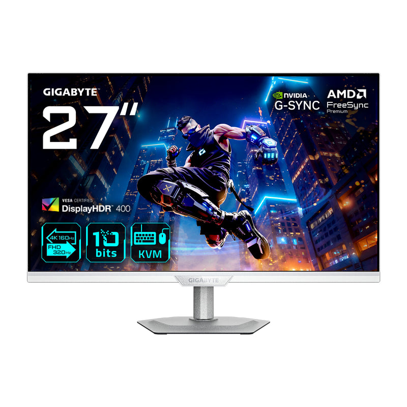 GIGABYTE M27UP ICE computerskærm 68,6 cm (27") 3840 x 2160 pixel 4K Ultra HD LED Hvid
