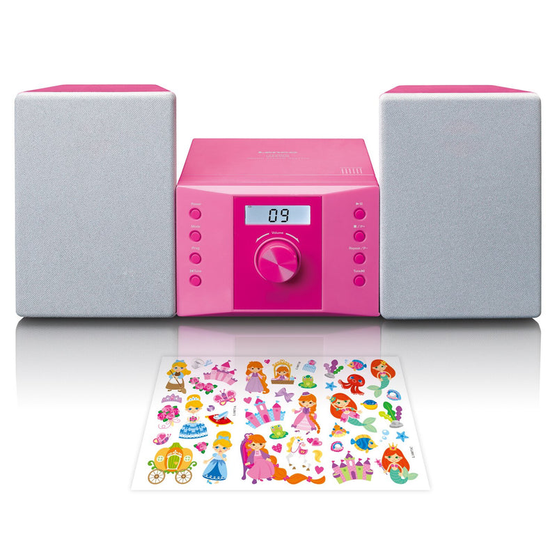 Lenco MC-013PK bærbar stereosystem Digital 4 W FM Lyserød MP3-afspilning