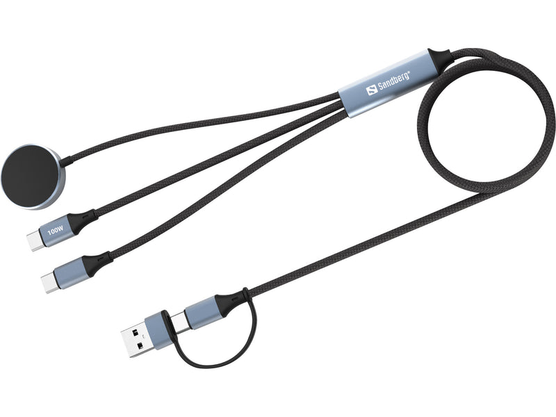 Sandberg 441-69 USB-kabel 0 m USB A/USB C 2 x USB-C/MagSafe 100 W Sort
