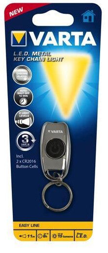 Varta L.E.D. METAL KEY CHAIN LIGHT Krom Nøglering med lommelygte LED