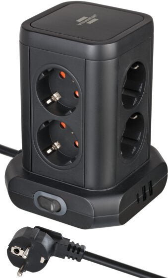 Brennenstuhl 1153560010 stikdåse 2 m 8 AC stikkontakt(er) Indendørs Sort