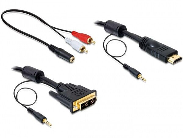 DeLOCK 84455 videokabel adapter 2 m DVI-D HDMI Sort