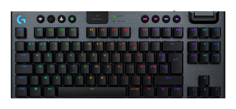 Logitech G G915 X LIGHTSPEED tastatur Spil USB + RF Wireless + Bluetooth AZERTY Fransk Sort