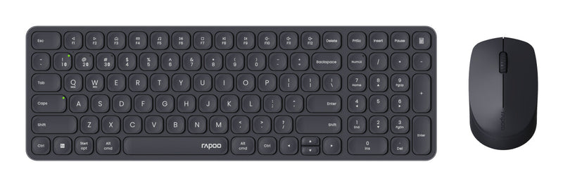 Rapoo 9310M tastatur Mus inkluderet Kontor RF trådløs + Bluetooth Sort