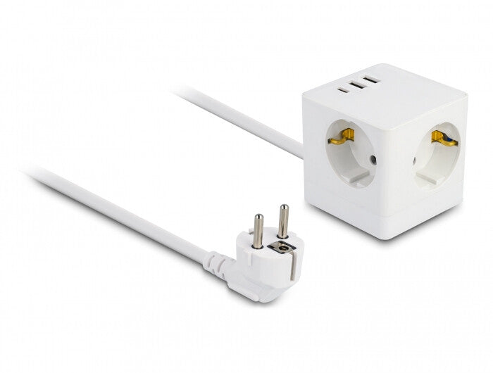 DeLOCK 11497 stikkontakt CEE 7/3 + USB Hvid