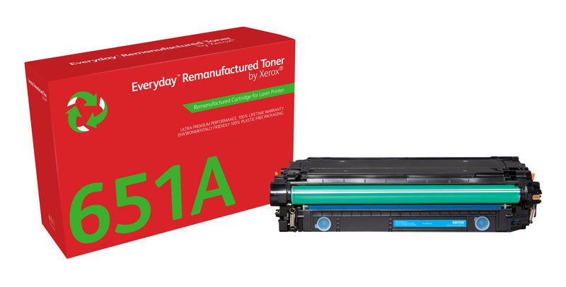 Everyday™ Cyan Remanufactured Toner by Xerox compatible with HP 651A 650A 307A (CE341A/CE271A/CE741A), Standard kapacitet