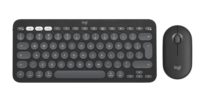 Logitech Pebble 2 Combo for Mac tastatur Mus inkluderet Universel RF trådløs + Bluetooth QWERTY US International Grafit