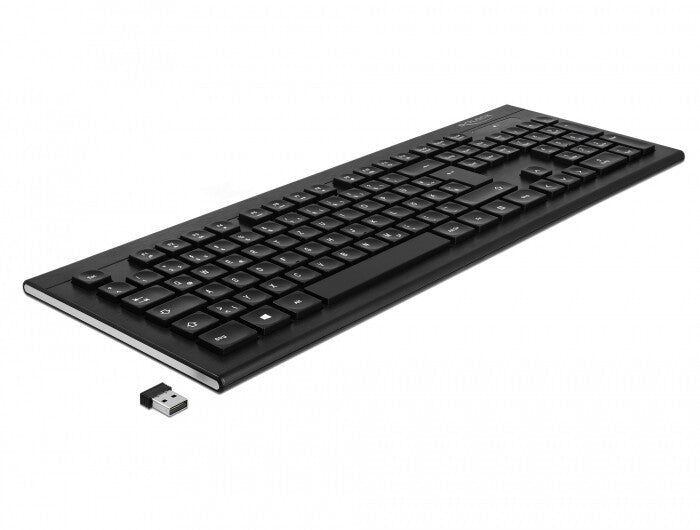DeLOCK 12671 tastatur Kontor RF trådløst QWERTZ Tysk Sort