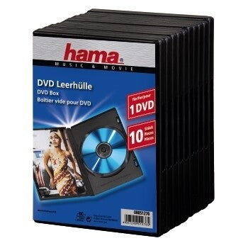 Hama 00051276 optisk disk etui Smykkeboks 1 diske Sort
