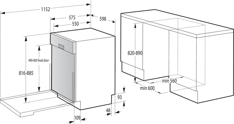 Gorenje GI642E90X Delvist indbygget 13 kuverter