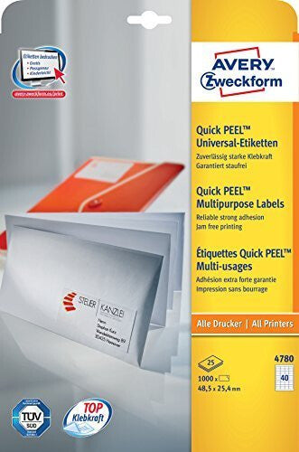 Avery 4780 print etiket Hvid Selvklæbende printeretiket