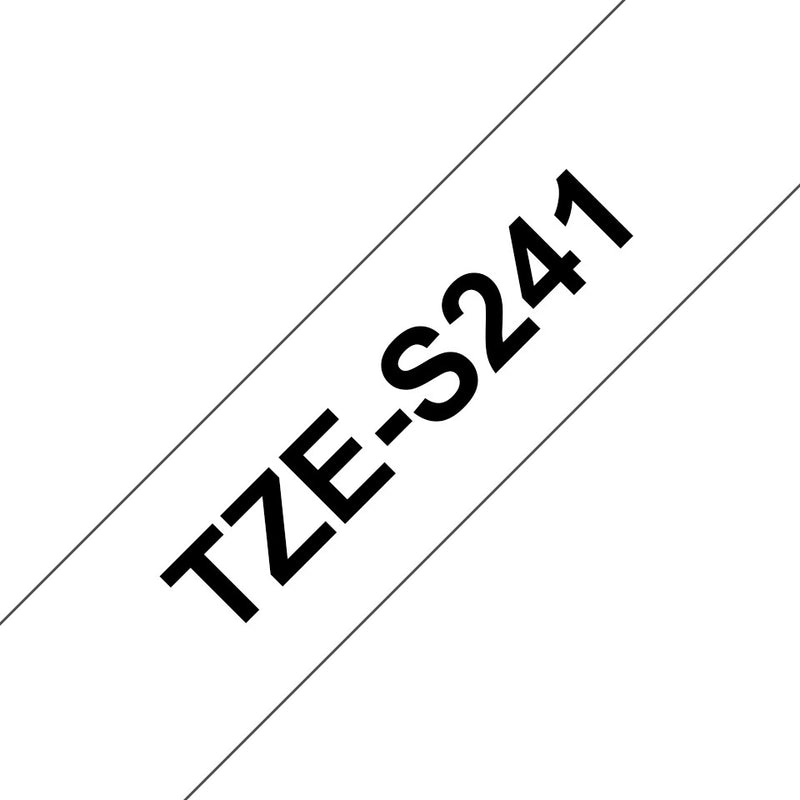Brother TZE-S241 etiketbånd Sort på hvid TZ