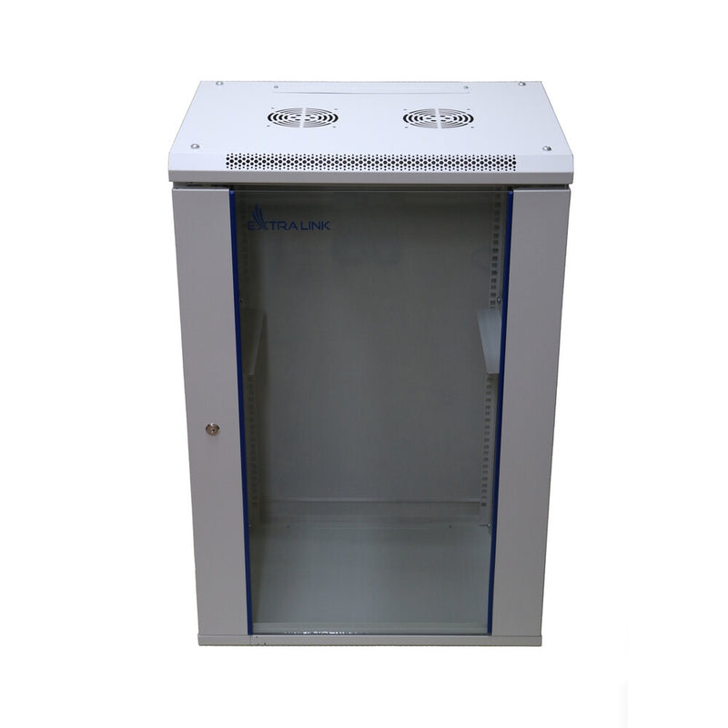 Extralink 18U 600X600 WALL-MOUNTED RACKMOUNT CABINET GRAY Vægmonteret stativ Grå