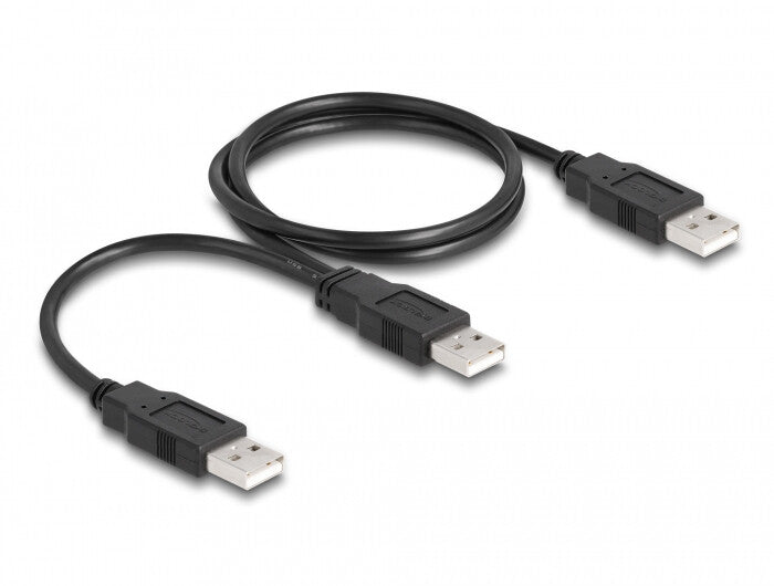 DeLOCK 80000 USB-kabel USB 2.0 0,7 m USB A 2 x USB A 0,48 Gbit/sek. Sort