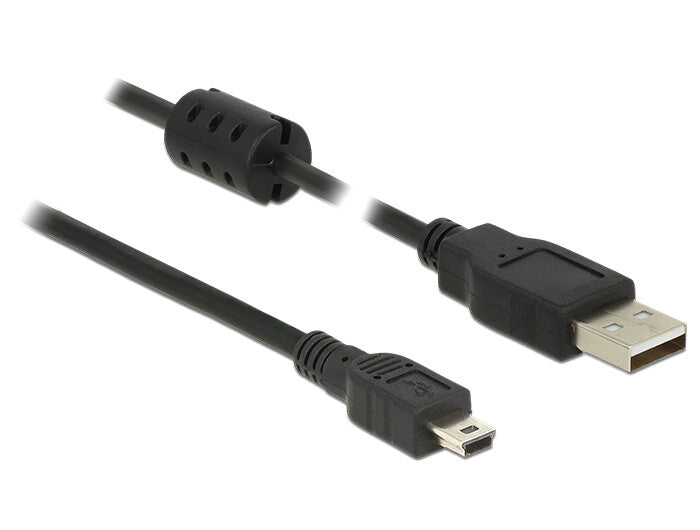 DeLOCK 3m, USB 2.0-A/USB 2.0 Mini-B USB-kabel USB A Mini-USB B 0,48 Gbit/sek. Sort