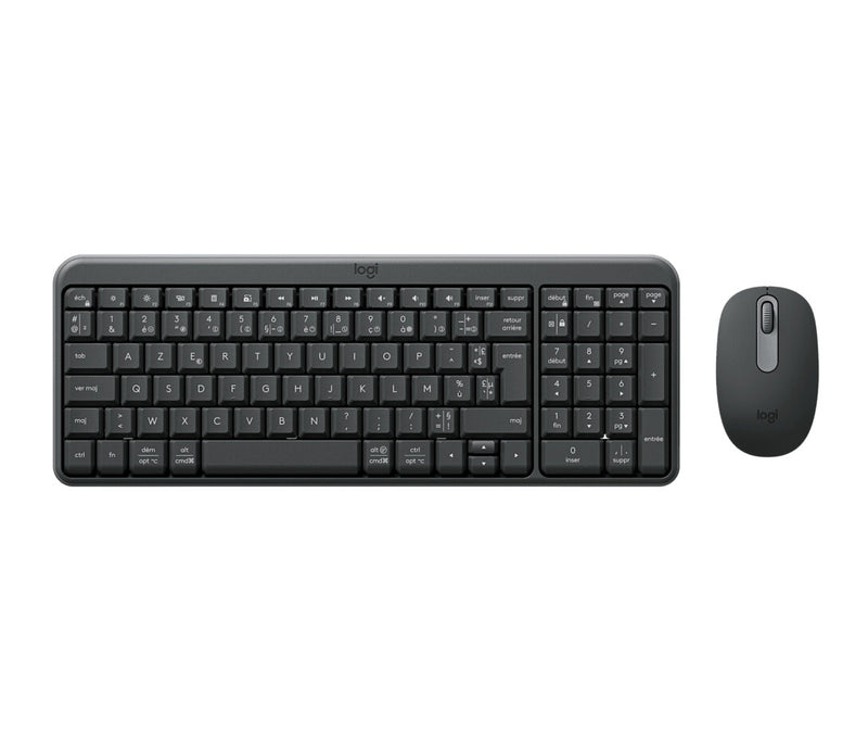 Logitech ERGO MK250 Combo tastatur Mus inkluderet Universel RF trådløs + Bluetooth AZERTY Fransk Grafit
