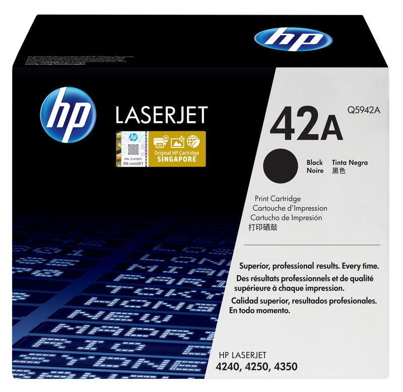 HP Original 42A LaserJet-tonerpatron, sort