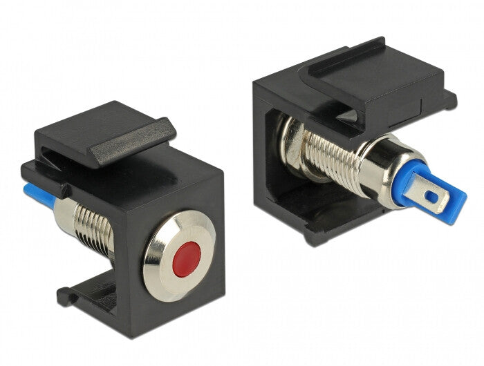 DeLOCK 86464 kabelsamler Keystone LED Sort, Blå, Rød, Rustfrit stål