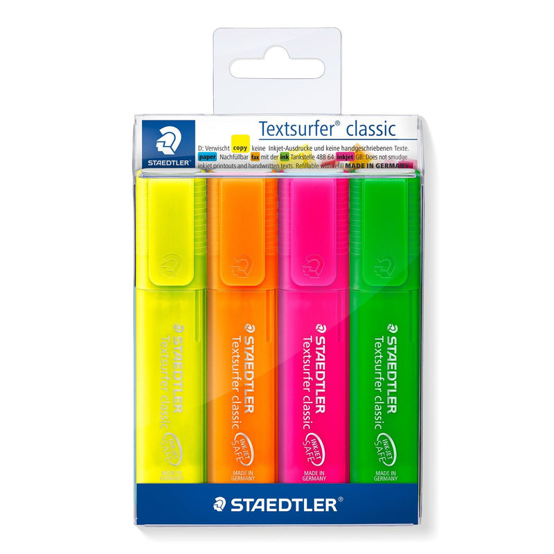 Staedtler 364 P WP4 speedmarker 4 stk Mejselspids Grøn, Orange, Lyserød, Gul