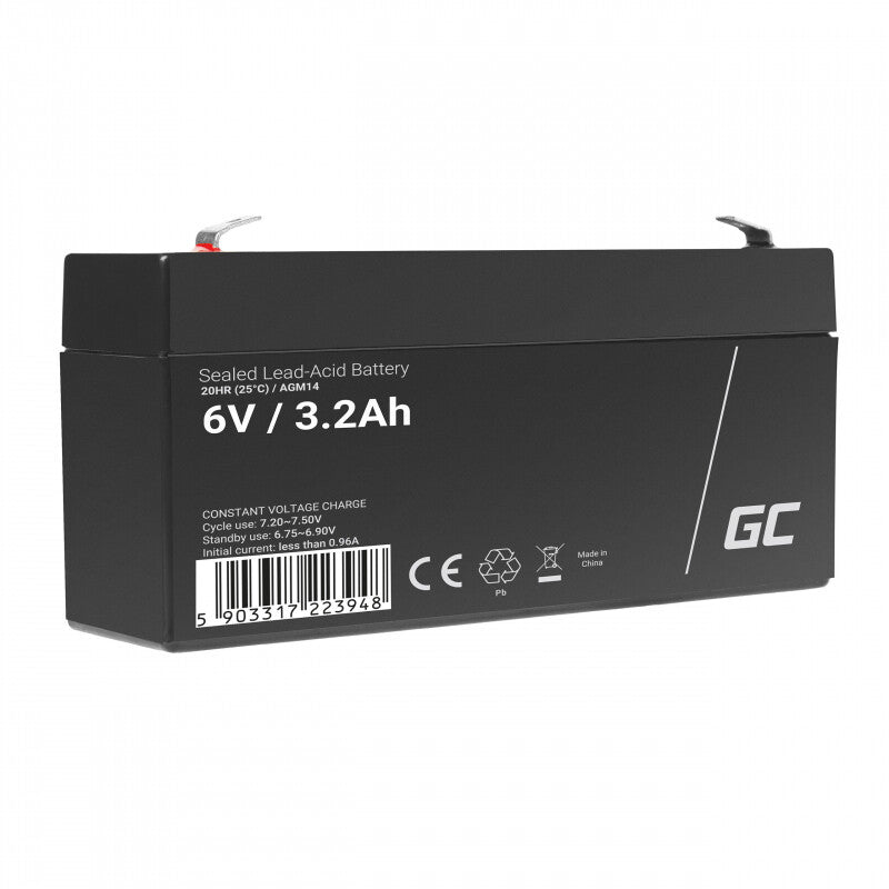 Green Cell AGM14 UPS batteri Blybatterier (VRLA) 6 V 3,2 At