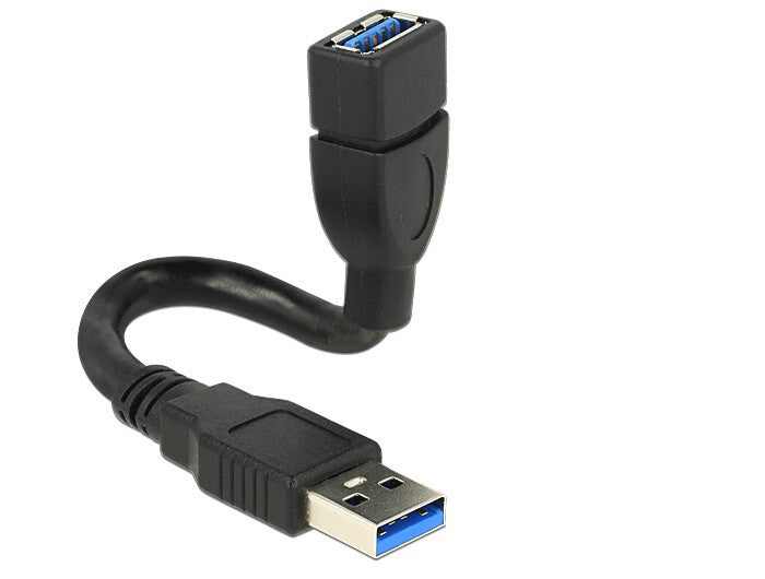 DeLOCK 0.15m 2xUSB3.0-A USB-kabel USB 3.2 Gen 1 (3.1 Gen 1) 0,15 m USB A 5 Gbit/sek. Sort