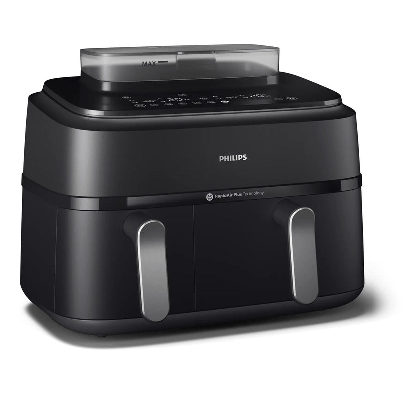 Philips 5000 series NA551/00 frituregryde Dobbelt 9 L Enkeltstående 2750 W Varmluftsteger Sort, Sølv