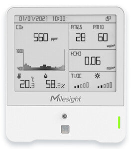 Milesight 9-in-1 IAQ Sensor Indendørs/udendørs Temperatur og luftfugtighedssensor Fritstående