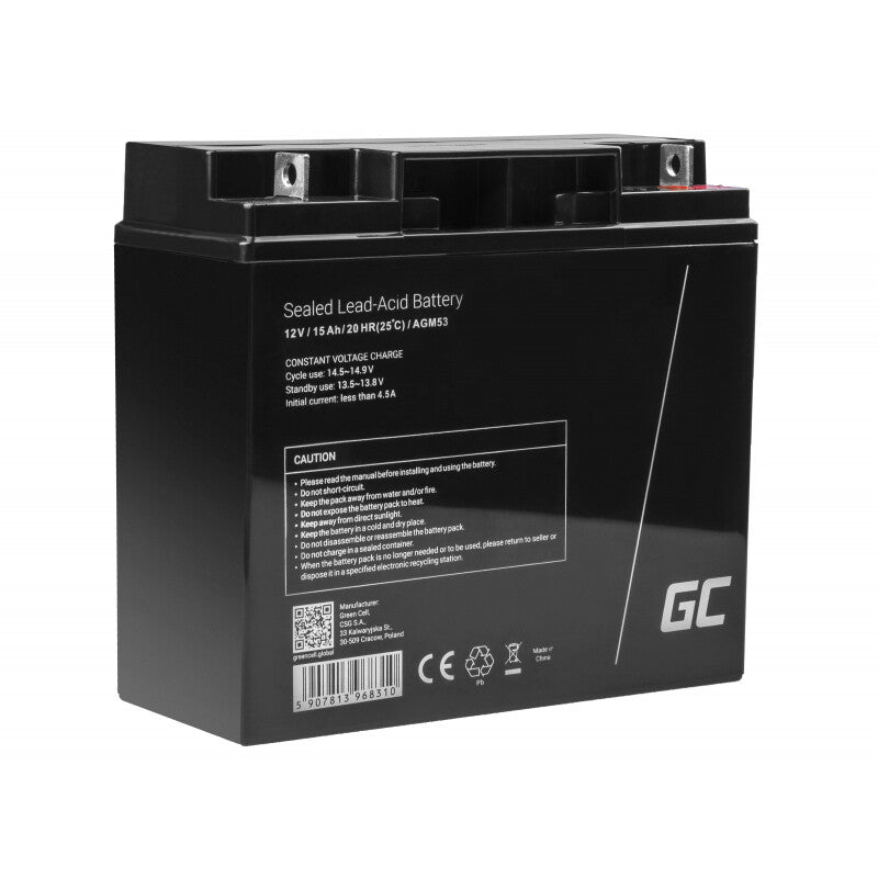 Green Cell AGM53 batteri til køretøj AGM (Absorberet glasmåtte) 15 At 12 V Bil