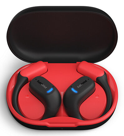 Philips 6000 series TAA6709BK/00 hovedtelefoner/headset True Wireless Stereo (TWS) Ørekrog Sport Bluetooth Sort, Rød
