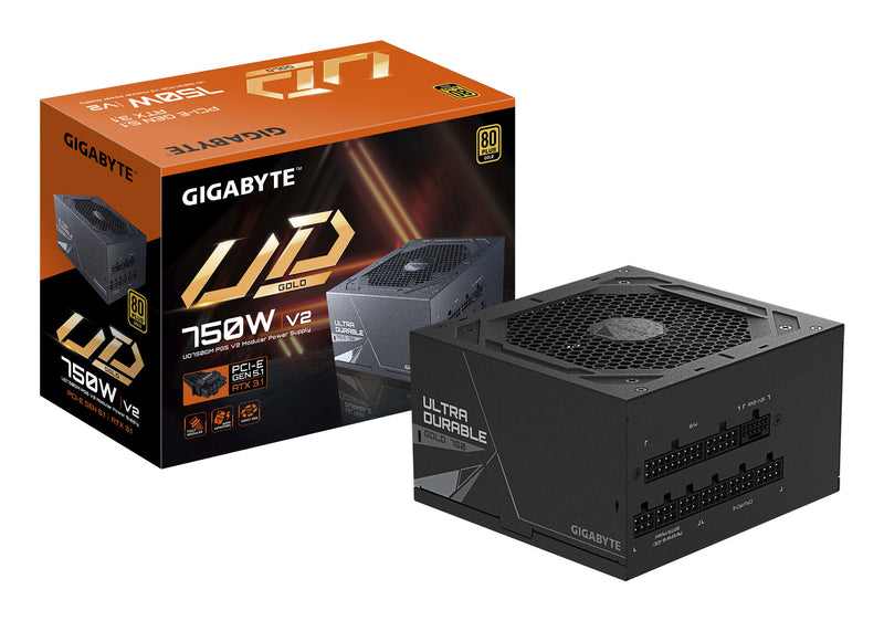 GIGABYTE UD750GM PG5 V2 enhed til strømforsyning 750 W 20+4 pin ATX ATX Sort