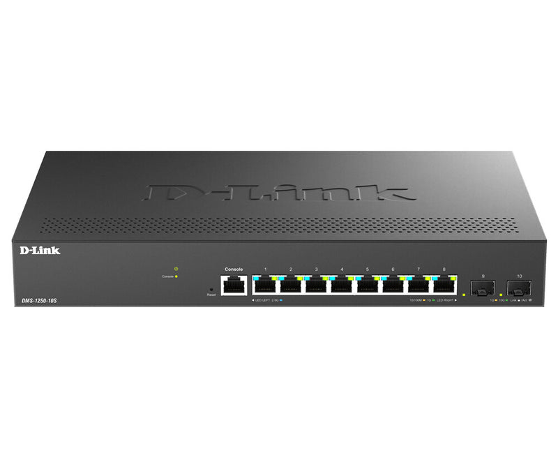 D-Link DMS-1250-10S/E netværksswitch Administreret 2.5G Ethernet (100/1000/2500) Sort