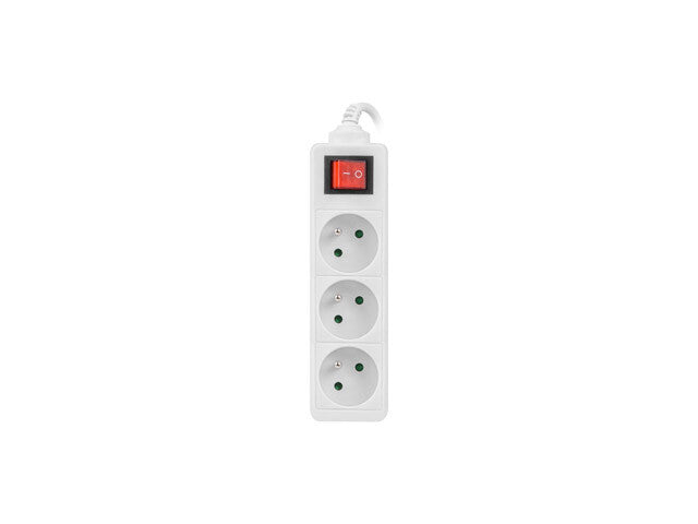 Lanberg PS1-03E-0150-W stikdåse 1,5 m 3 AC stikkontakt(er) Indendørs Hvid