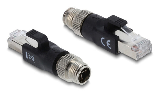 DeLOCK 90833 kabel kønsskifter M12 8-pin RJ-45 Sort