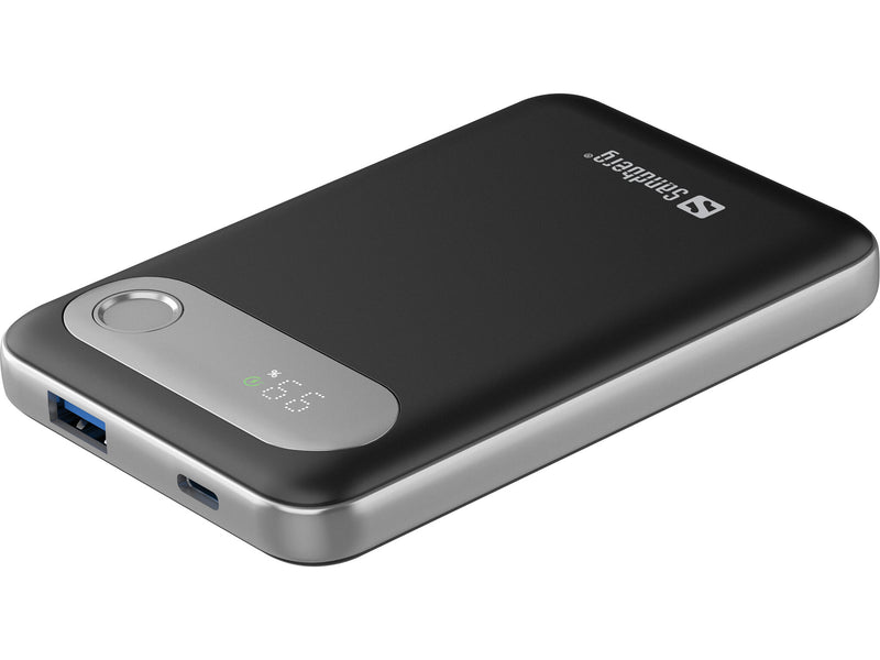 Sandberg 421-16 powerbank Lithium polymer (LiPo) 10000 mAh Aluminium, Sort