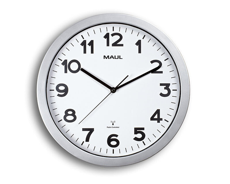 MAUL 9053595 Væg- og bordur Kvartsur Cirkel Sølv, Hvid