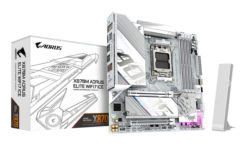 GIGABYTE X870M AORUS ELITE WIFI7 ICE AMD X870 Sokkel AM5 micro ATX