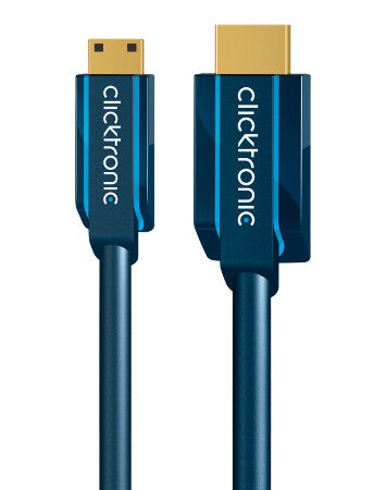 ClickTronic 2m Mini-HDMI Adapter HDMI-kabel HDMI Type C (Mini) HDMI Type A (Standard) Blå