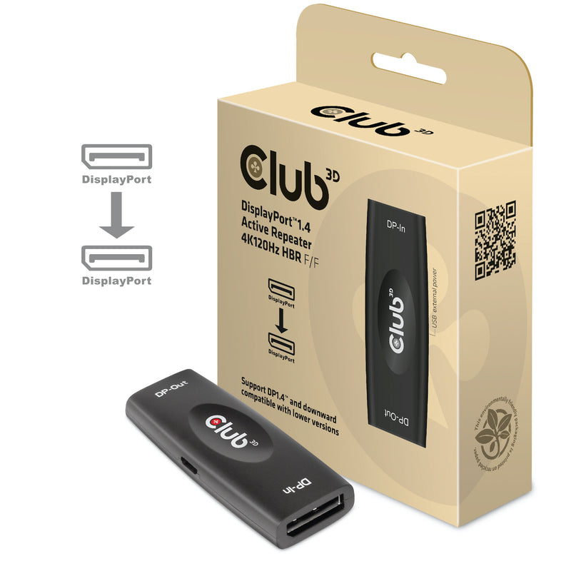 CLUB3D CAC-1007 kabel kønsskifter DisplayPort Sort