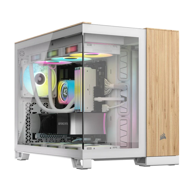 Corsair CC-9011288-WW computeretui Midi Tower Bamboo, Hvid