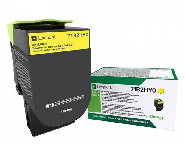 Lexmark 71B2HY0 tonerpatron 1 stk Original Gul