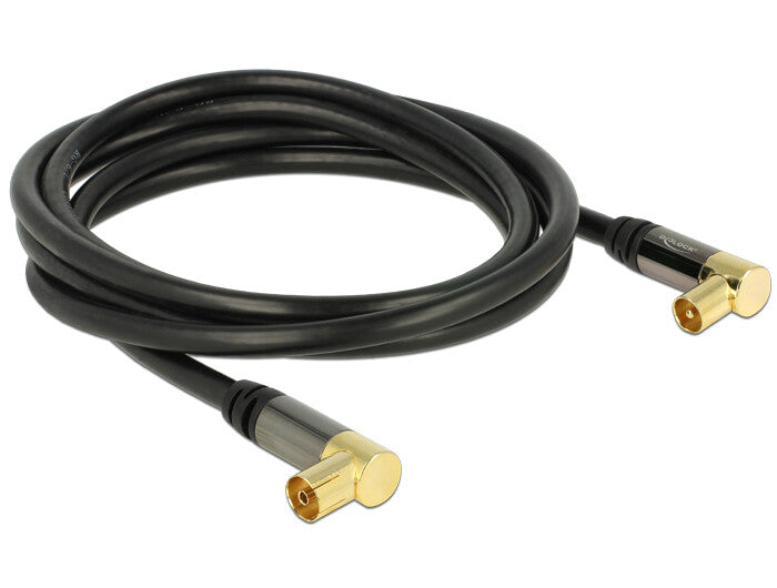DeLOCK 88865 koaxial kabel RG-6/U 2 m IEC Sort