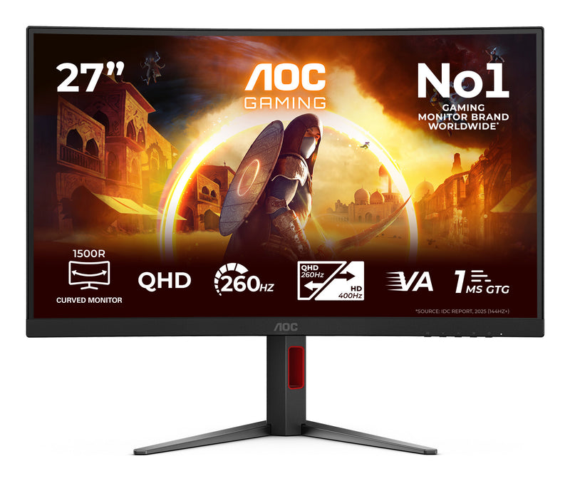 AOC G4 Gaming computerskærm 68,6 cm (27") 2560 x 1440 pixel Quad HD LED Sort, Rød