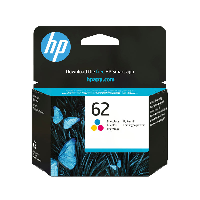 HP Original 62-blækpatron, trefarvet