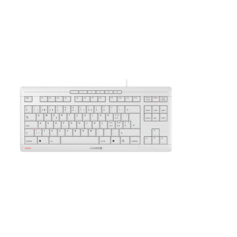 CHERRY STREAM KEYBOARD TKL tastatur Universel USB QWERTZ Schweizisk Hvid