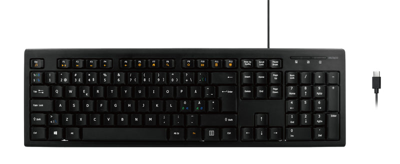 Deltaco TB-626-C tastatur Universel USB QWERTY Nordisk Sort