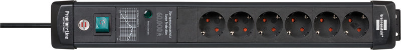 Brennenstuhl 1951160402 stikdåse 5 m 6 AC stikkontakt(er) Indendørs Sort