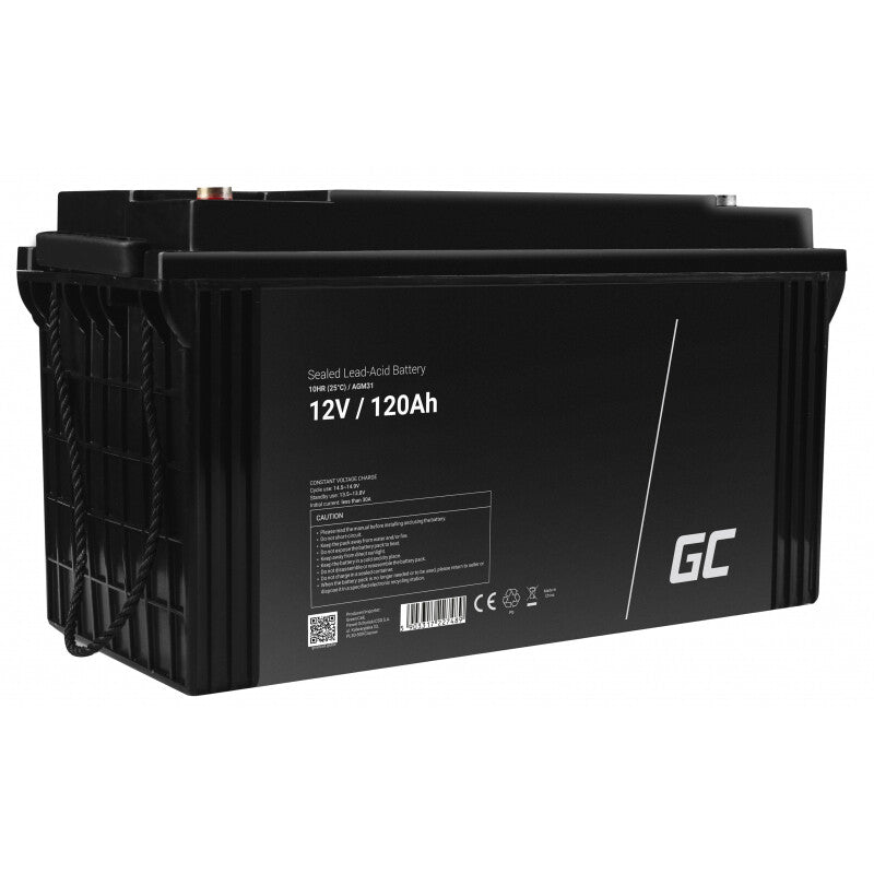 Green Cell AGM31 batteri til køretøj Blybatterier (VRLA) 120 At 12 V Marine/fritid