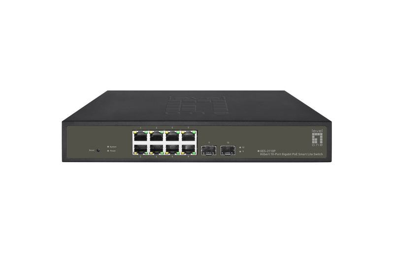 LevelOne GES-2110P netværksswitch Administreret L2 Gigabit Ethernet (10/100/1000) Strøm over Ethernet (PoE) Sort